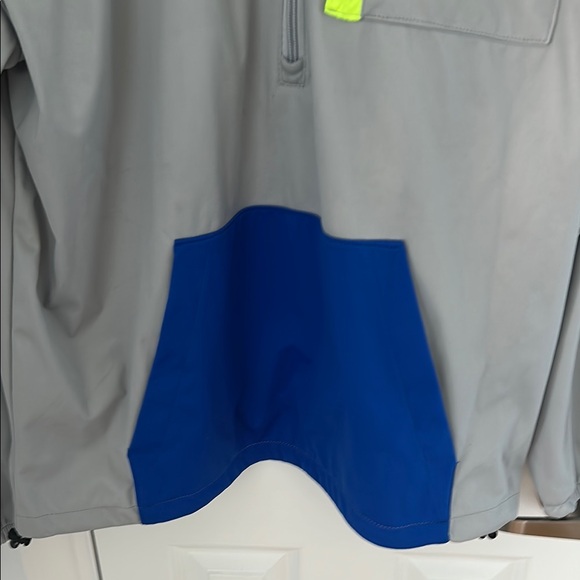 New Balance Gray and Blue Windbreaker with hood. - Picture 7 of 8